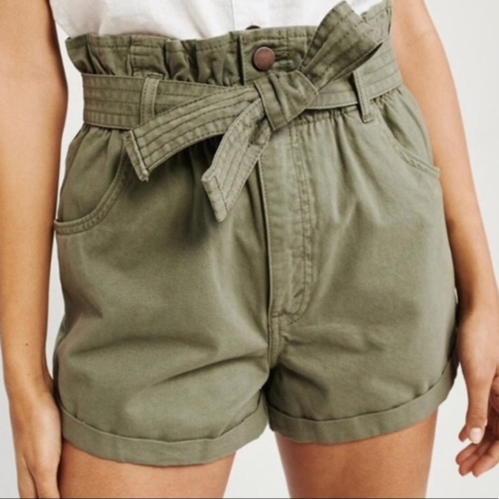 Abercrombie Green Paper Bag Shorts